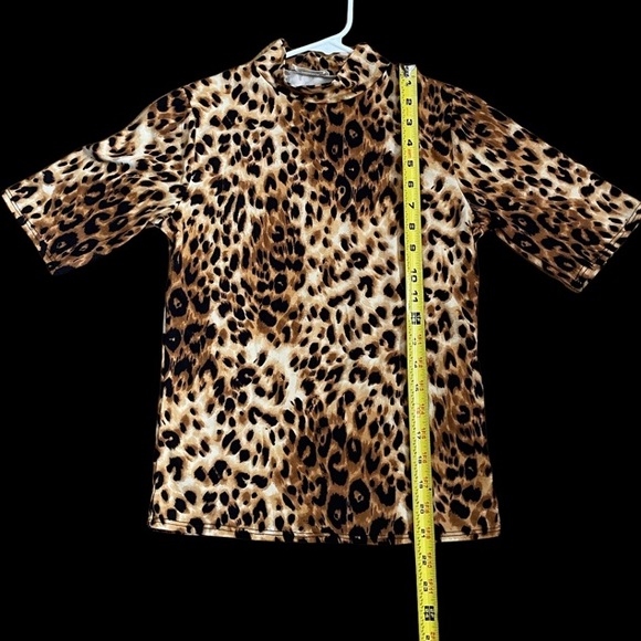 Olivia Rae Mock Neck Leopard Prints Tops (Size S) - Picture 3 of 7